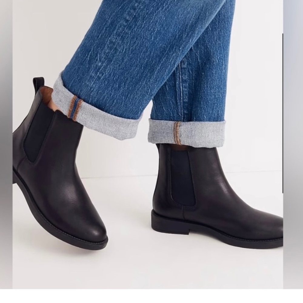 Madewell the Cleary Chelsea leather shoes black size 8.5